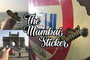 The Mumbai Sticker: A Bold Script Font for Editorial Design and Branding